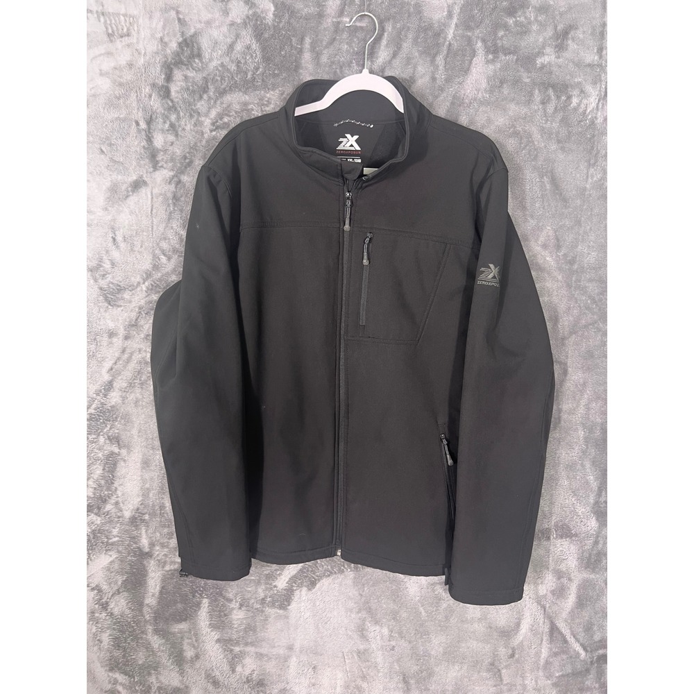 ZeroXposur Mens Black Softshell Fleece Lined Full Zip Jacket XXL